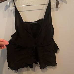 brandy mellville cropped raw hem tank top
